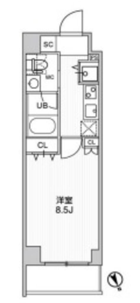 ステージファースト浅草橋IV(1K/8階)の間取り写真