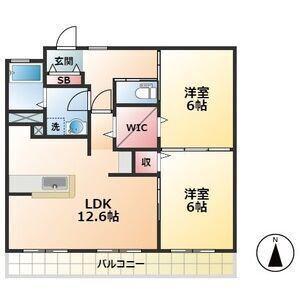 レジデンス恒和(2LDK/4階)の間取り写真