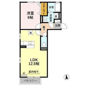 CASA・L B(1LDK/2階)の間取り写真