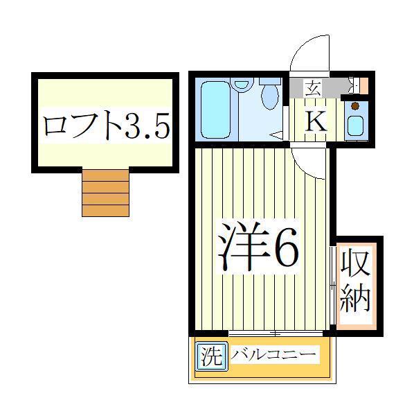 レオパレス江戸川台第03(1K/1階)の間取り写真