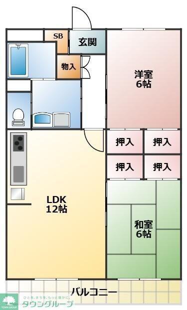 メゾン柳下マンション(3DK/3階)の間取り写真