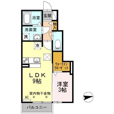 NOBLE(1LDK/1階)の間取り写真