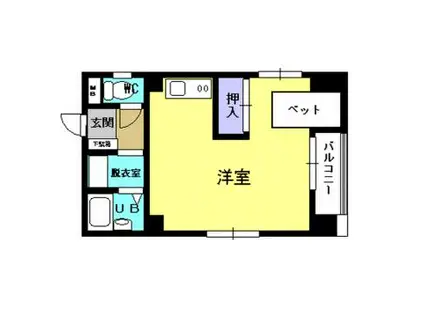 セジュール新屋敷(ワンルーム/4階)の間取り写真