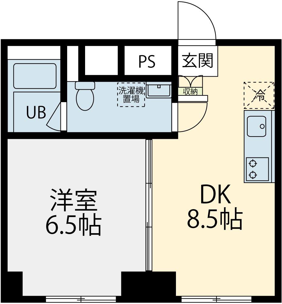 桜プレイス大岡山(1DK/4階)の間取り写真