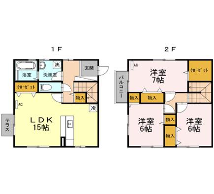 ポートサイドセジュール(3LDK/1階)の間取り写真