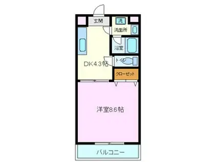 サクセス三清(1DK/1階)の間取り写真
