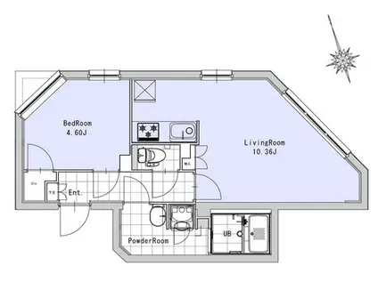 SOU東麻布(1LDK/4階)の間取り写真