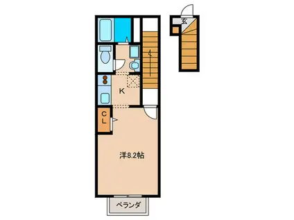 アーバンSTT(1K/2階)の間取り写真