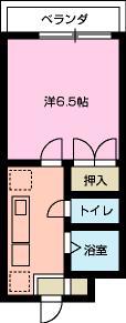 シャトー白菊(1K/1階)の間取り写真
