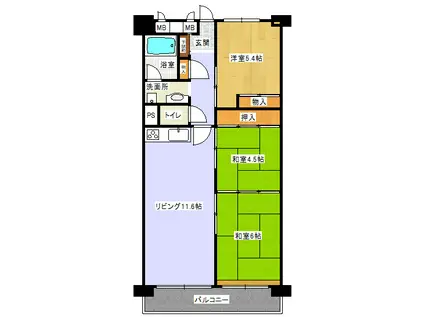 新松戸中央パークハウスC棟(3LDK/7階)の間取り写真