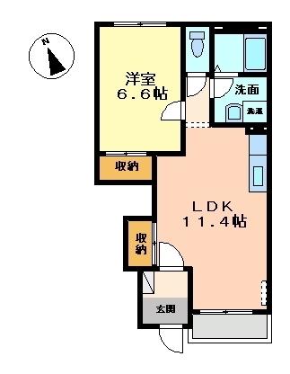 ロイヤルハイツ(1LDK/1階)の間取り写真