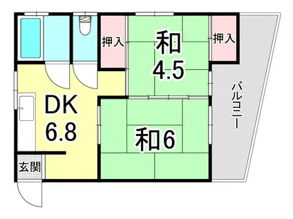 堀松マンション(2DK/1階)の間取り写真