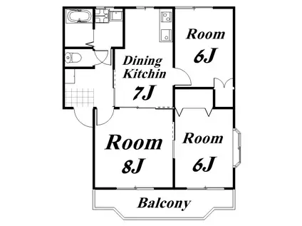 フィールズたかやまD(3DK/1階)の間取り写真