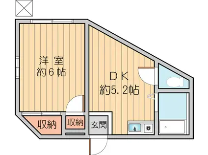 ハウスNINE(1DK/1階)の間取り写真