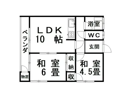 平山マンション(2LDK/2階)の間取り写真