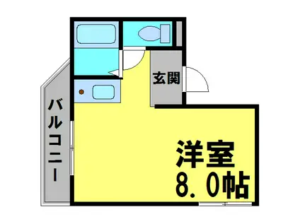 吉永ビル多田駅前1(1K/3階)の間取り写真