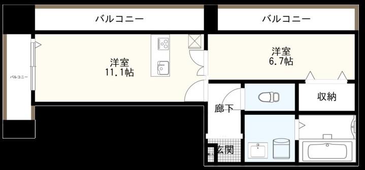 第2鳥丸ビル(1LDK/3階)の間取り写真