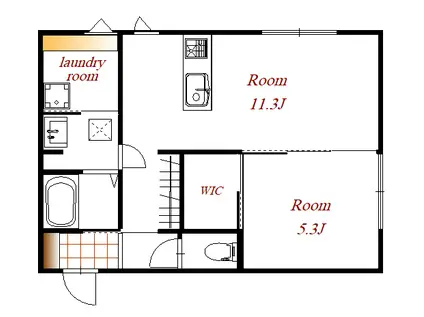 アトラス(1LDK/2階)の間取り写真