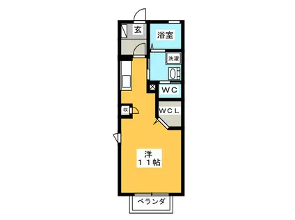 EL PATIO(ワンルーム/1階)の間取り写真