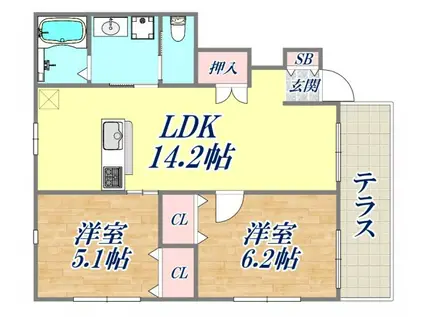 フロマージュ(2LDK/2階)の間取り写真