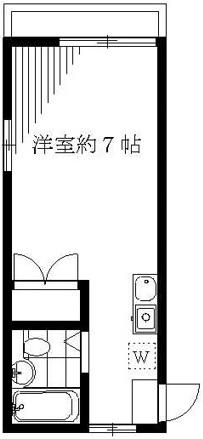 ハイツM(ワンルーム/2階)の間取り写真