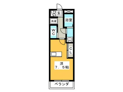第2岐阜県ビル(1K/8階)の間取り写真
