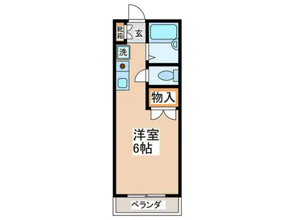 コーポ亀龍(ワンルーム/2階)の間取り写真