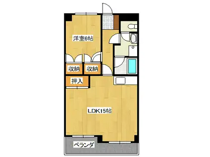 ヴァンヴェール赤坂(1LDK/2階)の間取り写真