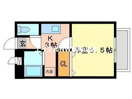 グレコ東山(1K/2階)の間取り写真