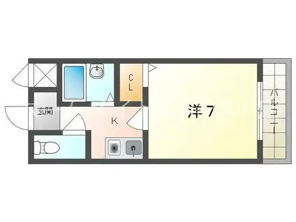 シャトーグレース(1K/1階)の間取り写真