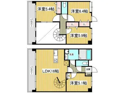 J-スクエア(4LDK/11階)の間取り写真