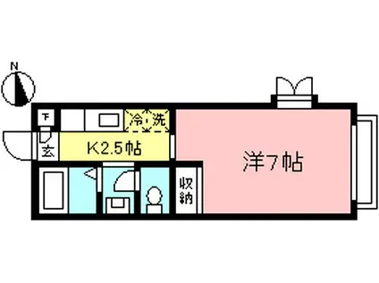 メディオ和泉(1K/2階)の間取り写真