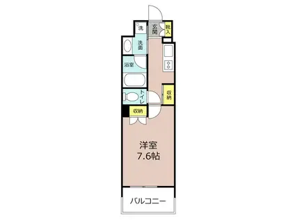 中駒名駅南マンション(1K/11階)の間取り写真