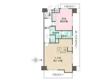 フェリセ一橋学園(1LDK/5階)の間取り写真