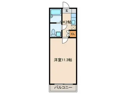 リュージュ飯倉(1K/4階)の間取り写真