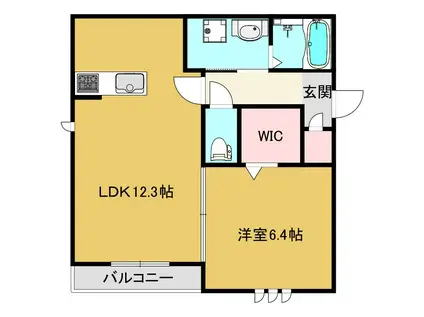 KONCOURT(1LDK/1階)の間取り写真