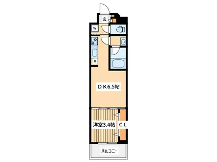 エール横浜吉野町(1DK/3階)の間取り写真