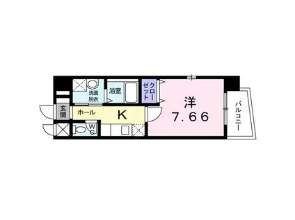 ラッフィナート羽田(1K/4階)の間取り写真