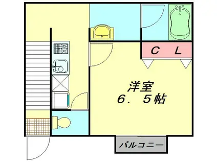 カーサ宮代(1K/2階)の間取り写真