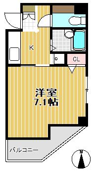 マイカハウス(1K/3階)の間取り写真