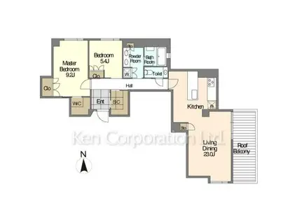 JOYLUXE THE RESIDENCE AKIYA(2LDK/4階)の間取り写真