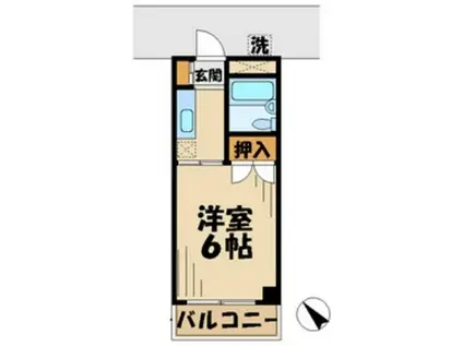 スカイハイム伊藤(1K/1階)の間取り写真