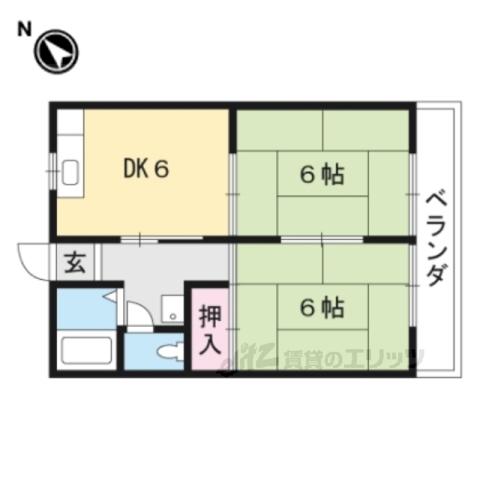 コーポ佐野(2DK/2階)の間取り写真
