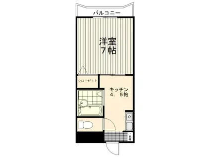 パレドール健軍(1K/5階)の間取り写真