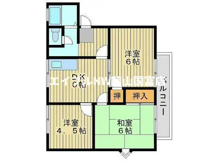 フレグランスラフォーレ(3DK/1階)の間取り写真