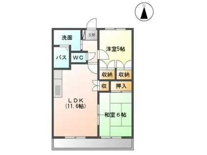 プレステージセレナ(2LDK/1階)の間取り写真