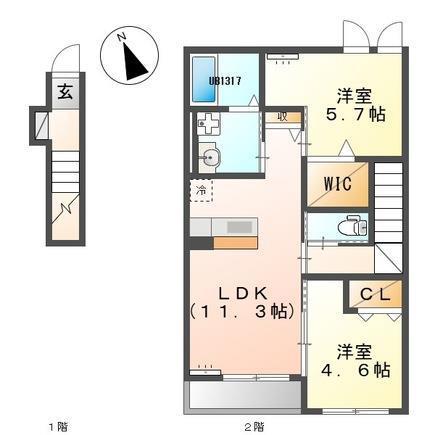 R75番館(2LDK/2階)の間取り写真