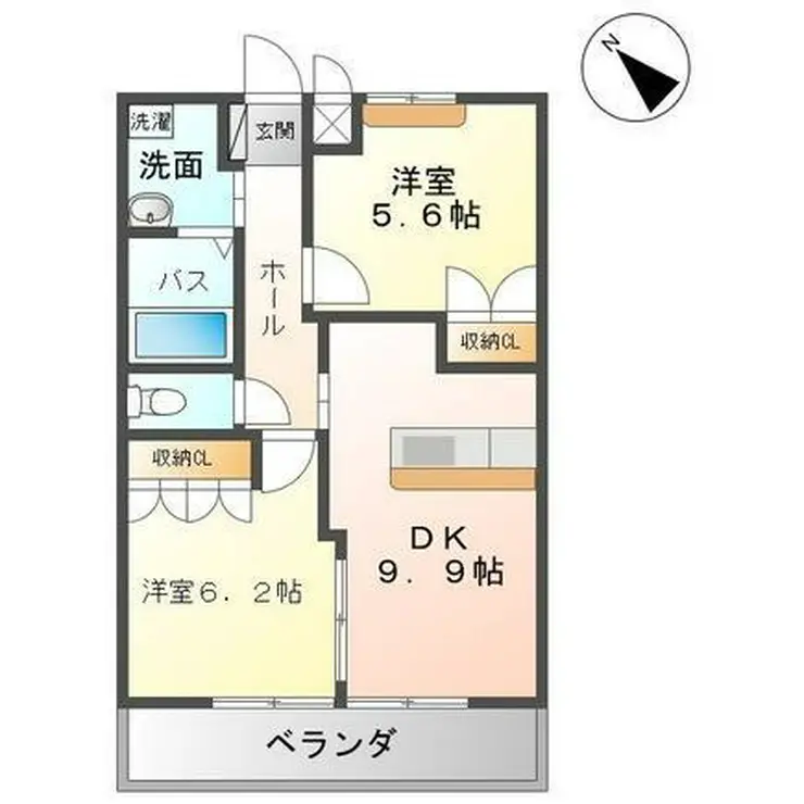 ソレイユイワネ 2階階 間取り