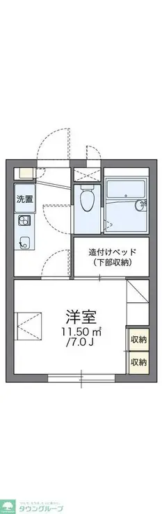 レオパレス雷塚 1階階 間取り