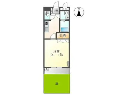 エルビス今里II(1K/1階)の間取り写真